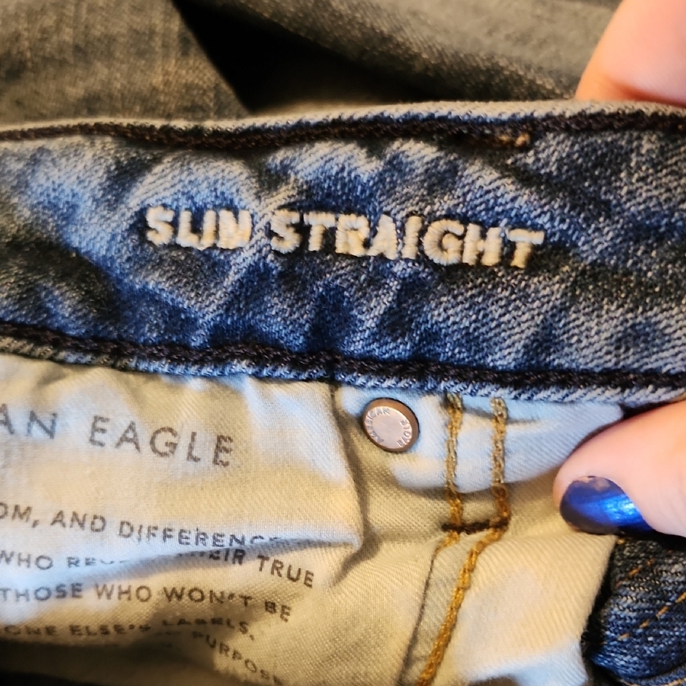 American Eagle Outfitters Blue Straight Jeans - Picture 2 of 4